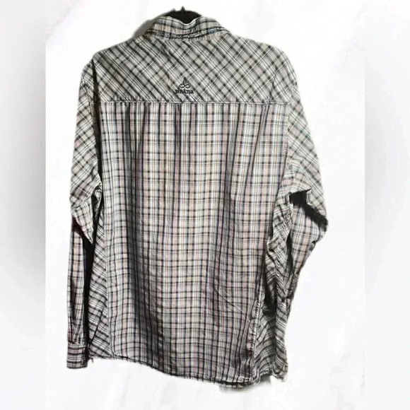 Prana slim fit western style button down snap button long sleeve shirt L - Picture 2 of 3
